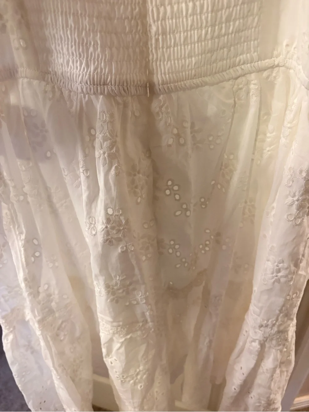 Altar'd State White Eyelet Mini Dress with Spaghetti Straps - Picture 10 of 16